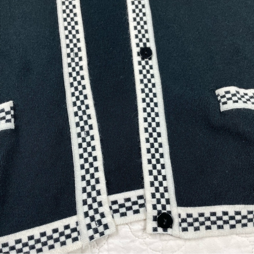🔥Talbots Made in Italy Black White Checker Cardigan Sweater Set Women Size S - Picture 14 of 15